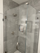 3 A stylishly redesigned bathroom interior.